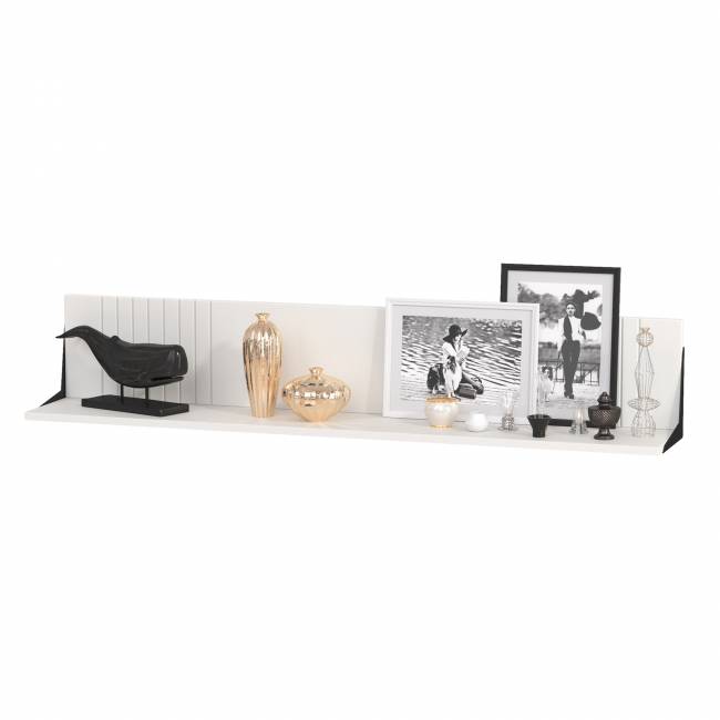 Комод-ТВ-тумба Валенсия 13.309 с навесной полкой цвет белый шагрень