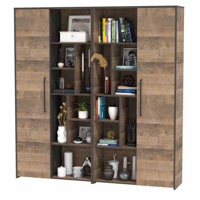 Два шкафа-стеллажа для гостиной Трувор цвет дуб гранж песочный/интра Два шкафа-стеллажа для гостиной Трувор цвет дуб гранж песочный/интра