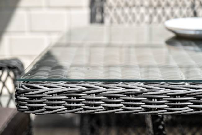 "Латте" плетеный стол из искусственного ротанга 160х90см, цвет графит "Латте" плетеный стол из искусственного ротанга 160х90см, цвет графит