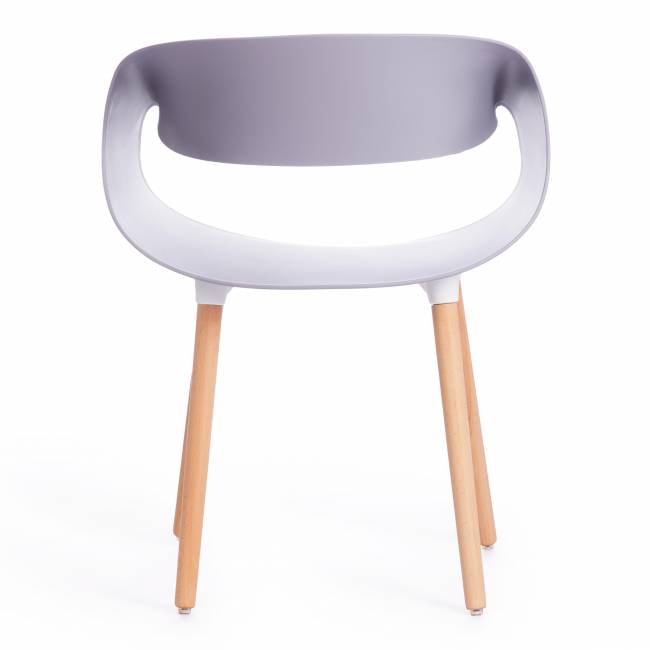 Стул QXX (mod. C1058-1) пластик/дерево, 60 х 53 х 81 см, Grey (серый) 92717 / натуральный (Комплект из 4 шт.) серый пластик/дерево