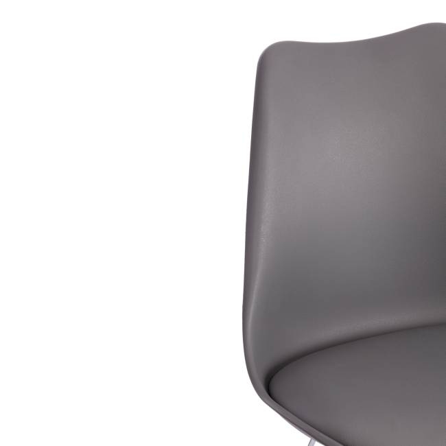 Стул TULIP IRON CHAIR (mod.EC-123) металл/пластик, 54,5*48*83,5см, серый (Комплект из 4 шт.) серый металл/пластик