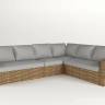Диван модульный угловой "Премьер", из искусственного ротанга, песочный