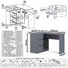 Угловой компьютерный стол Мори МС-16 левый цвет графит