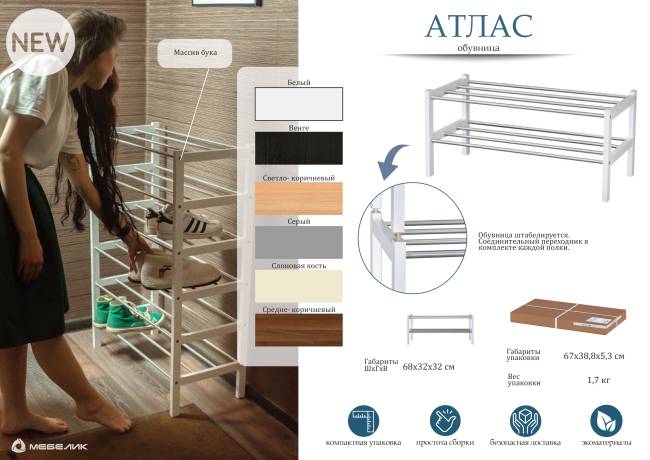 Обувница Атлас венге Обувница Атлас венге