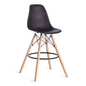 Стул барный Cindy Bar Chair (mod. 80-1) / 1 шт. в упаковке дерево бук/металл/пластик, 50 х 51 х 109 см, Black (Черный) 3010/ натуральный черный дерево бук/металл/пластик