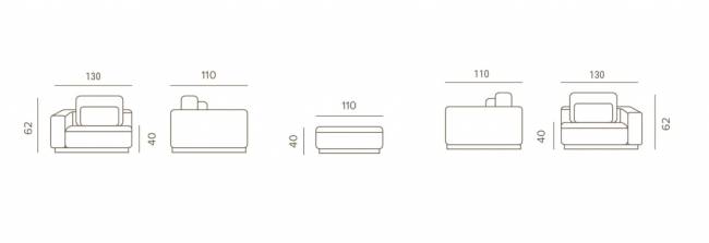 Диван модульный с подушками Don тик, бежевый 3700х1100х620 мм