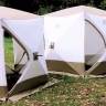 Палатка зимняя куб СЛЕДОПЫТ Premium 1,8х1,8 м, 3-х местная, 3 слоя, цв. белый/олива