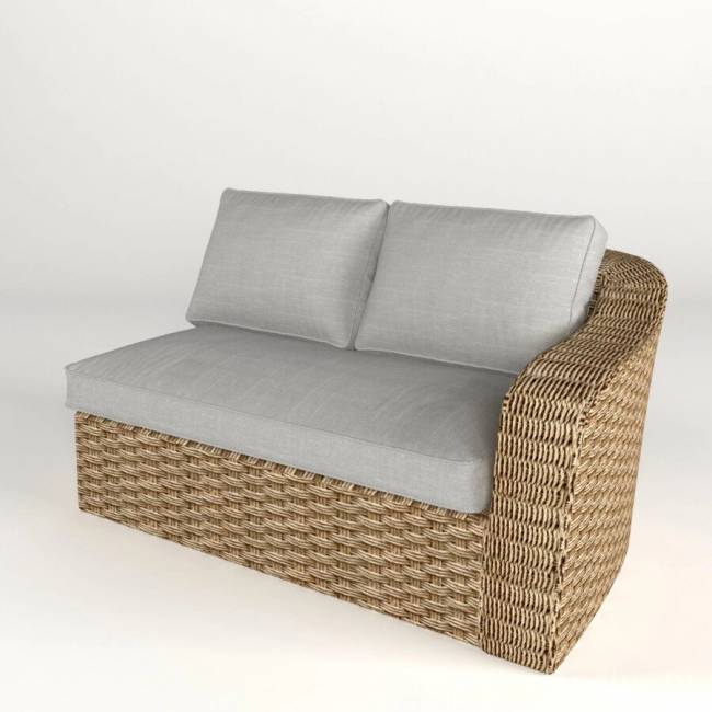 Угол левый "Премьер", из искусственный ротанга, песочный, бежевый