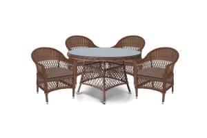 "Эспрессо - 120 S" обеденная группа плетеная, цвет коричневый "Эспрессо - 120 S" обеденная группа плетеная, цвет коричневый