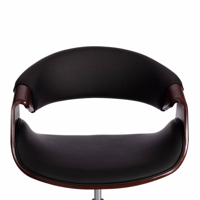 Кресло BEND  орех, кож/зам черный черный