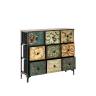 Комод Leset Лунет 9 ящ. Чёрный Мульти зеленый Комод Leset Лунет 9 ящ. Чёрный Мульти зеленый