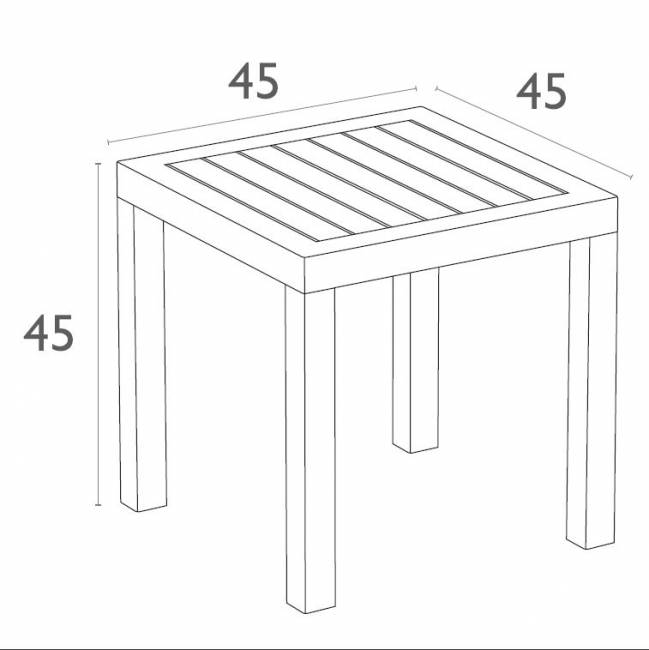 Столик пластиковый для лежака Ocean Side Table белый 450х450х450 мм