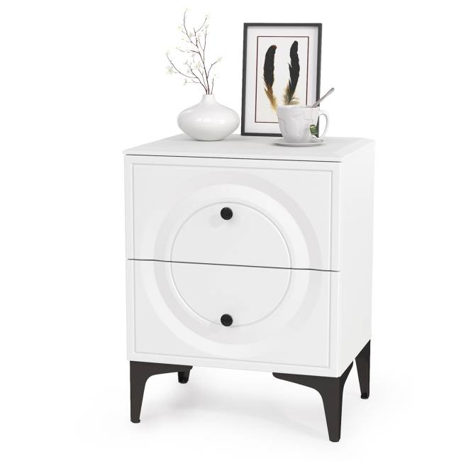 Кровать 1600 с ортопедическим основанием Валенсия и две тумбочки цвет белый шагрень Кровать 1600 с ортопедическим основанием Валенсия и две тумбочки цвет белый шагрень