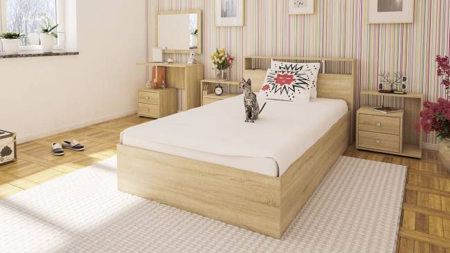 Кровать Камелия 1200 цвет дуб сонома Кровать Камелия 1200 цвет дуб сонома