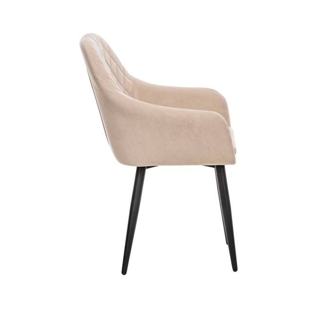 Стул с подлокотниками Leset Слим, каркас Черный, велюр Бежевый Бежевый Черный Стул с подлокотниками Leset Слим, каркас Черный, велюр Бежевый Бежевый Черный