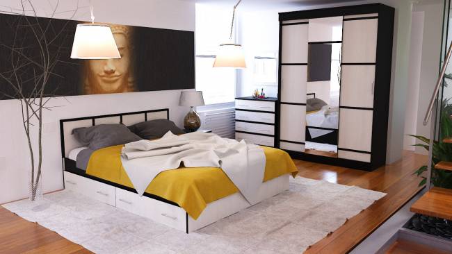 Сакура Комод с зеркалом цвет венге/дуб лоредо Сакура Комод с зеркалом цвет венге/дуб лоредо