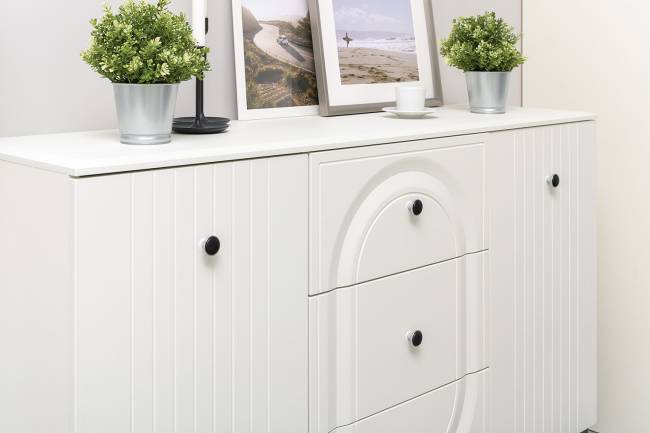 Комод Валенсия с кроватью 1600 и прикроватной тумбочкой цвет белый шагрень Комод Валенсия с кроватью 1600 и прикроватной тумбочкой цвет белый шагрень