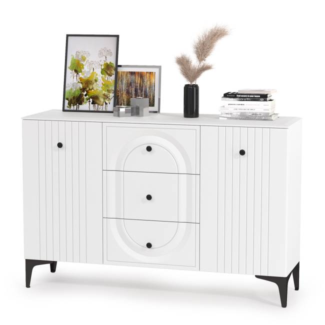 Комод Валенсия с кроватью 1600 и прикроватной тумбочкой цвет белый шагрень Комод Валенсия с кроватью 1600 и прикроватной тумбочкой цвет белый шагрень