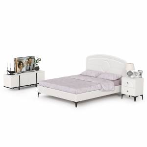 Комплект мебели в спальню Валенсия № 11 цвет белый шагрень/чёрный