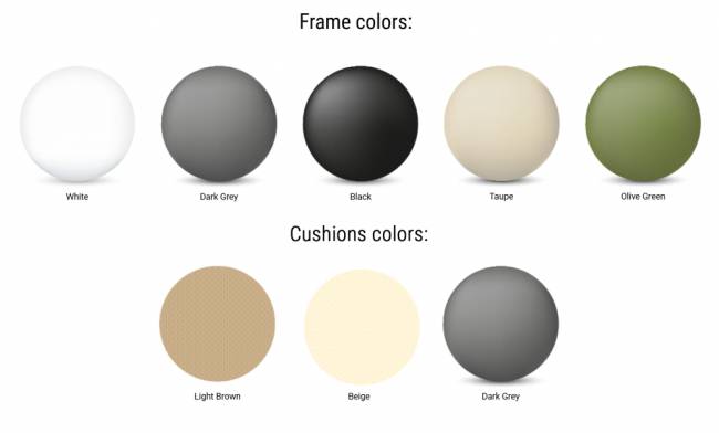 Комплект пластиковой мебели Portofino Lounge Corner оливковый, темно-серый