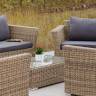 "Капучино Дабл" лаунж-зона из искусственного ротанга, цвет соломенный