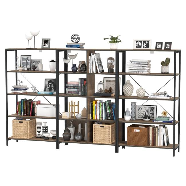 Два открытых стеллажа и стеллаж 13.151.02 Трувор цвет дуб гранж песочный/интра