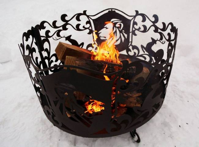 Костровая чаша "Лев", ST3, 3мм Костровая чаша "Лев", ST3, 3мм