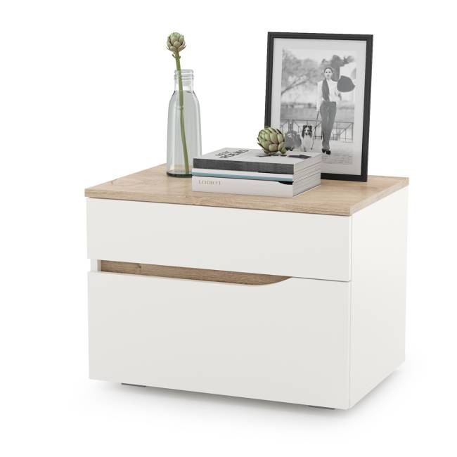 Кровать Муссон с подъёмным основанием и тумбой 16.03 цвет белый/дуб эндгрейн элегантный/кожзам белый