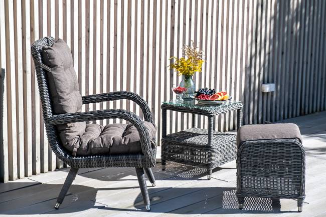 "Толедо" пуф плетеный, цвет графит "Толедо" пуф плетеный, цвет графит